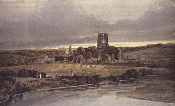 Kirkstall Abbey,Yorkshire-Evening (mk47), Thomas Girtin